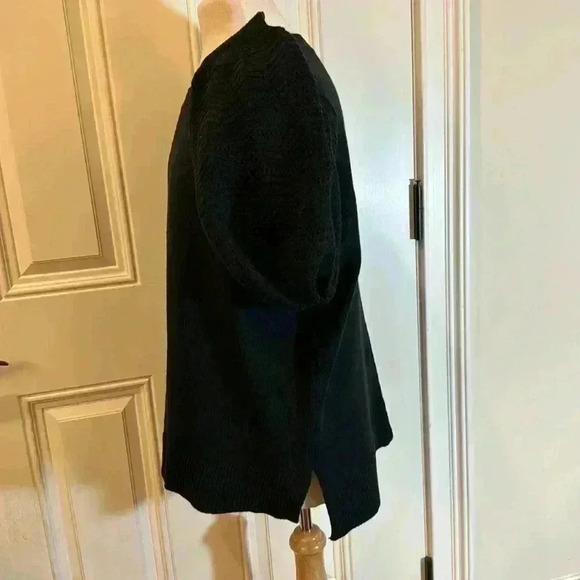 Christian Siriano New York black long sleeve pointelle sweater size XXL … - Picture 2 of 8